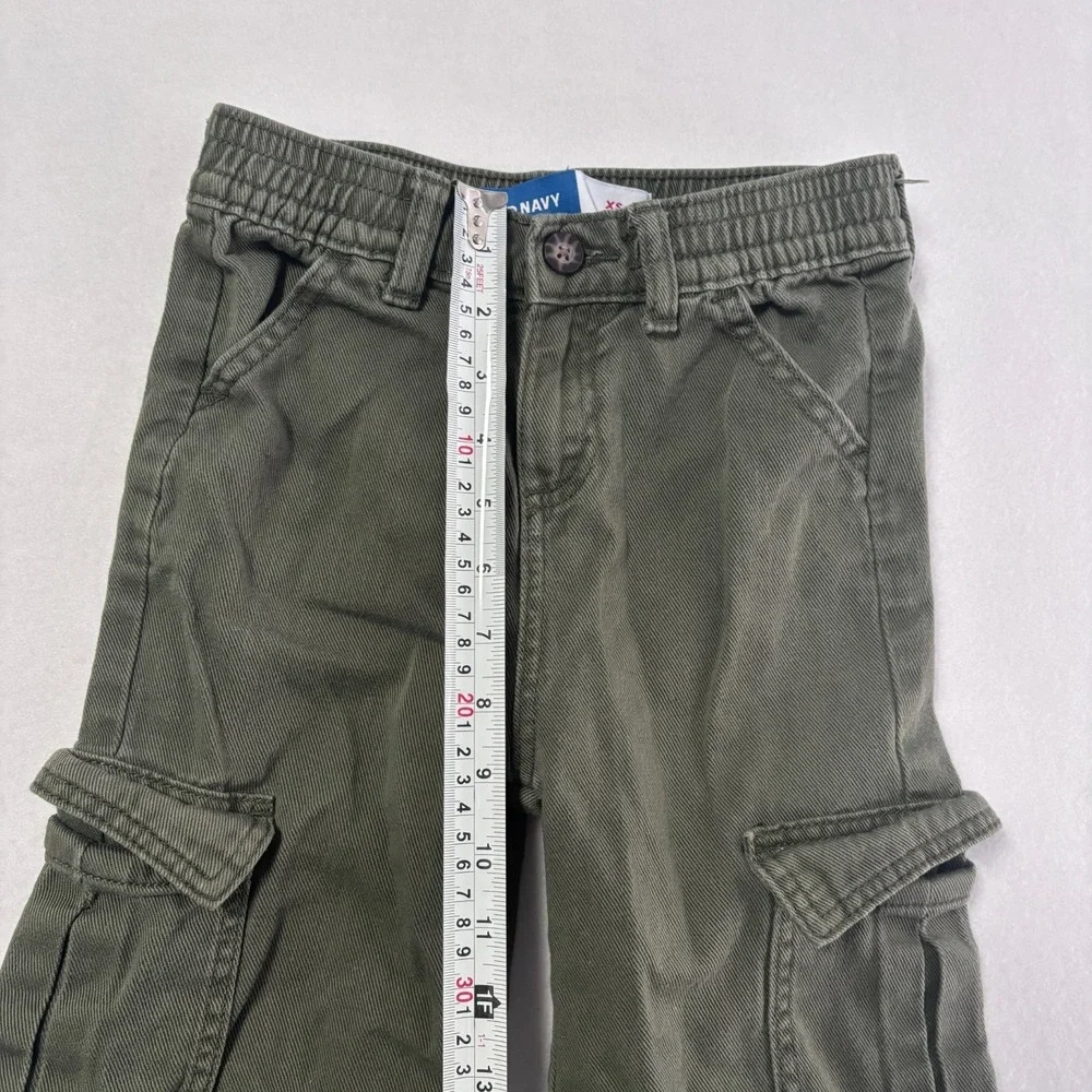 Old Navy Kids Size XS 5 Cargo Pants Green‎ Elastic Waist